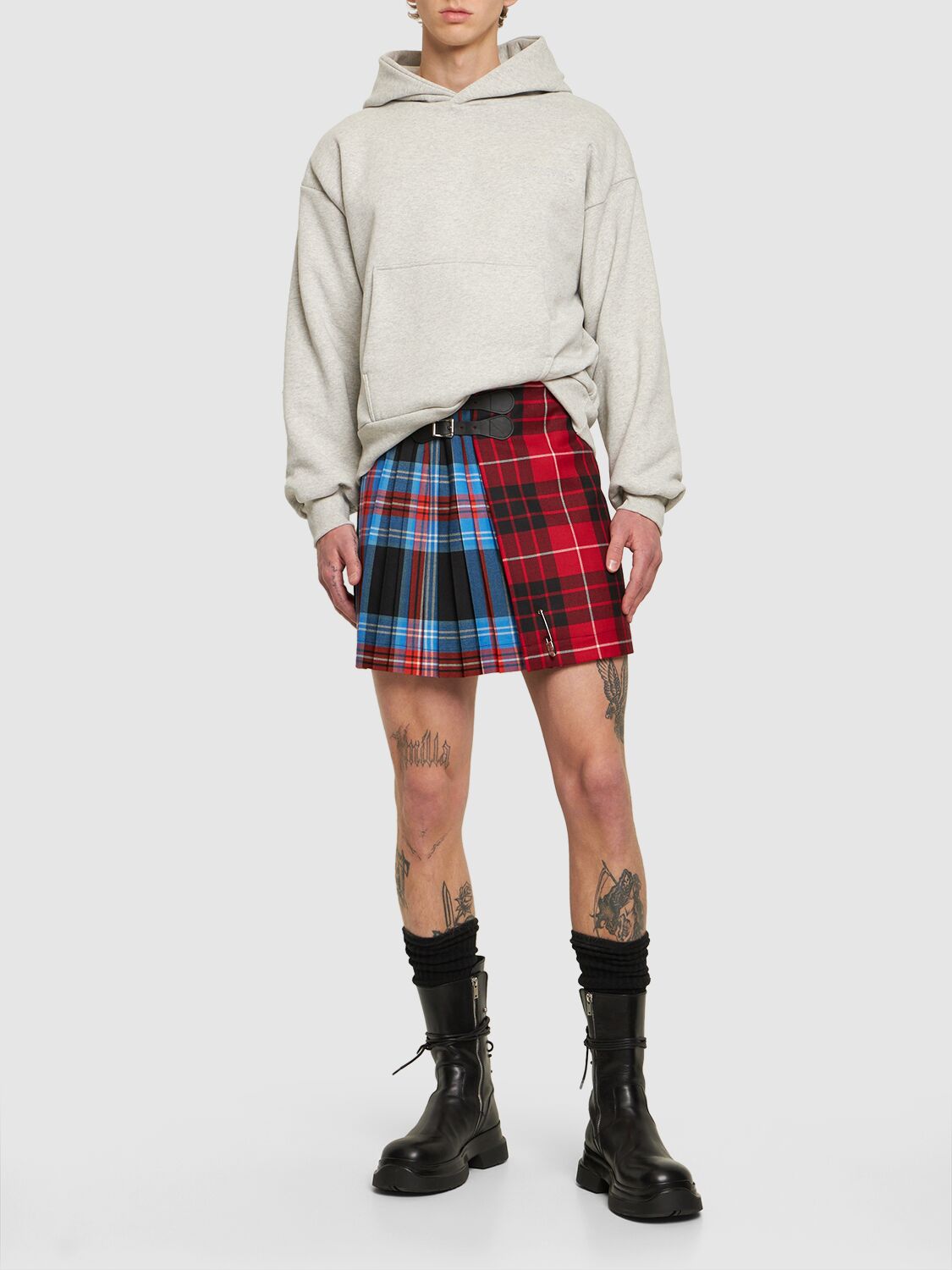 Charles Jeffrey Loverboy Lvr Exclusive Wool Tartan Mini Kilt In Multicolor