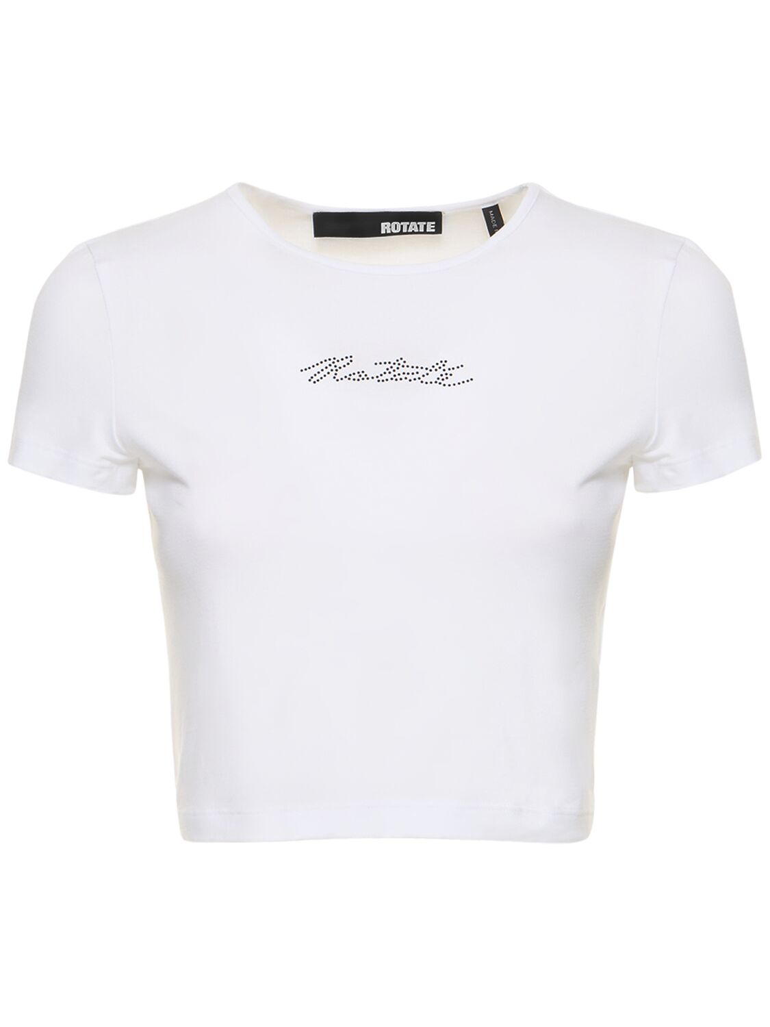 Image of Cropped Cotton Blend T-shirt