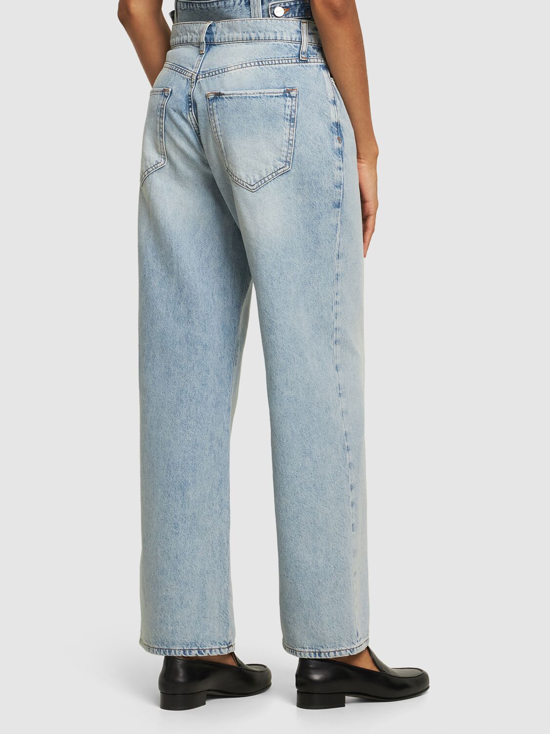 Shop Triarchy Ms. Miley Mid-rise Baggy Cotton Jeans In Blau