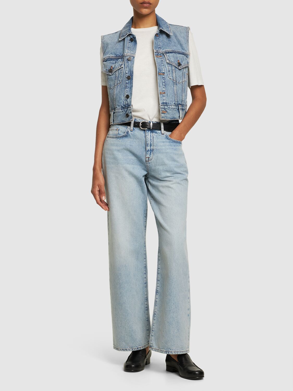 Shop Triarchy Ms. Miley Mid-rise Baggy Cotton Jeans In Blau