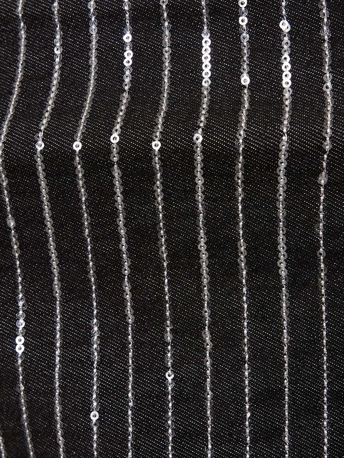 Shop Rotate Birger Christensen Sequined Cotton Twill Crop Top In 블랙