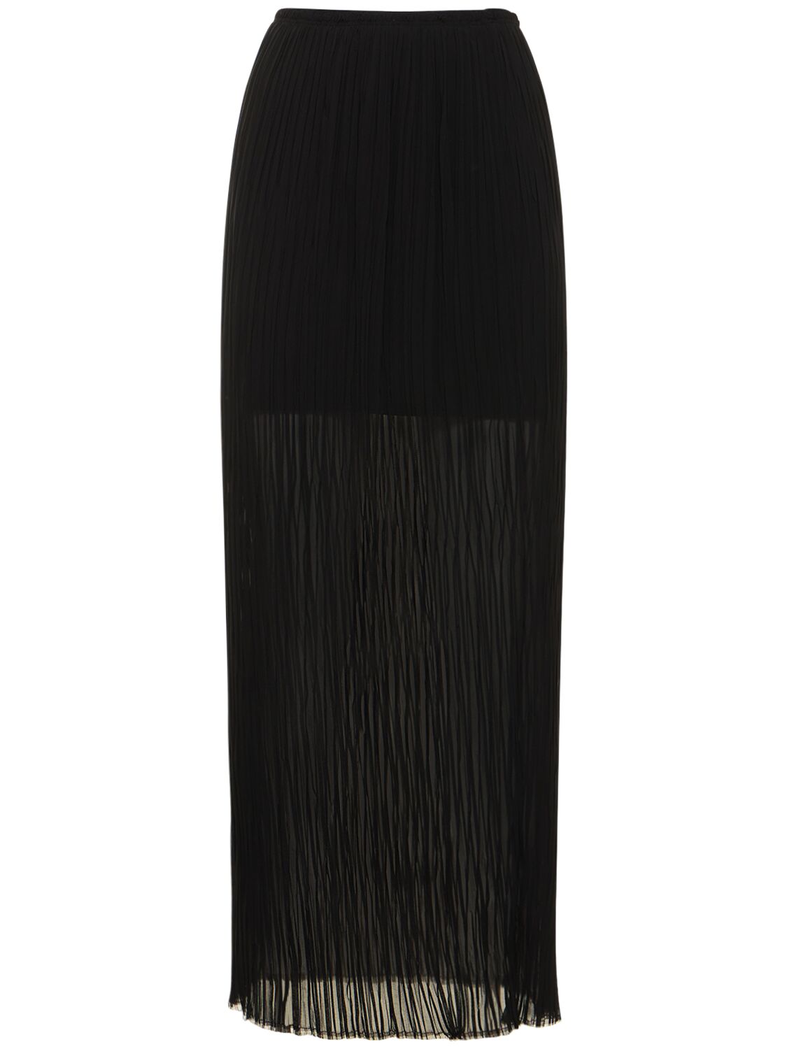Mm6 Maison Margiela Pleated Maxi Skirt In Black