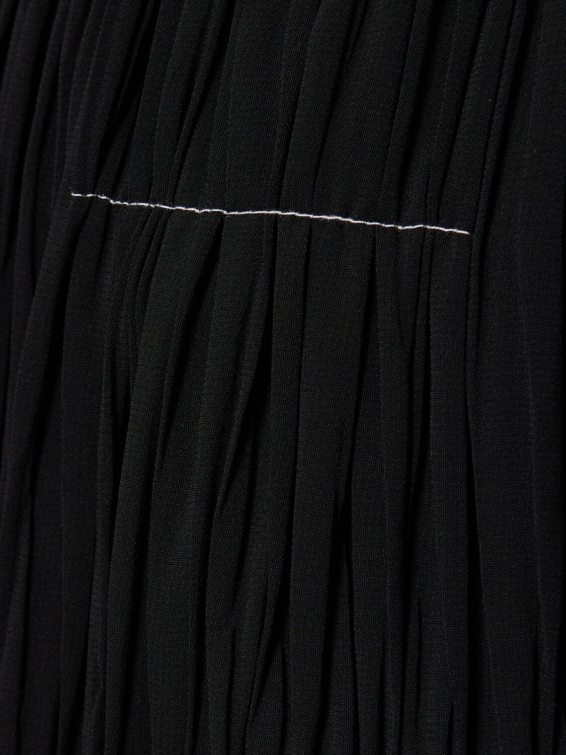Shop Mm6 Maison Margiela Pleated Long Skirt In Black