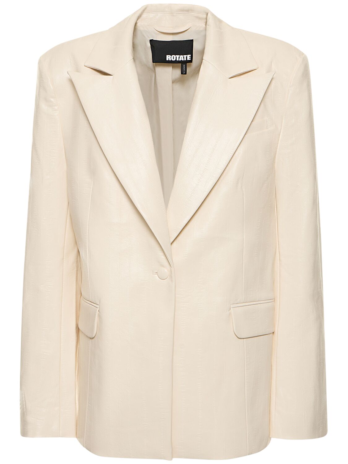 Shop Rotate Birger Christensen Textured Oversized Blazer In Whisper White