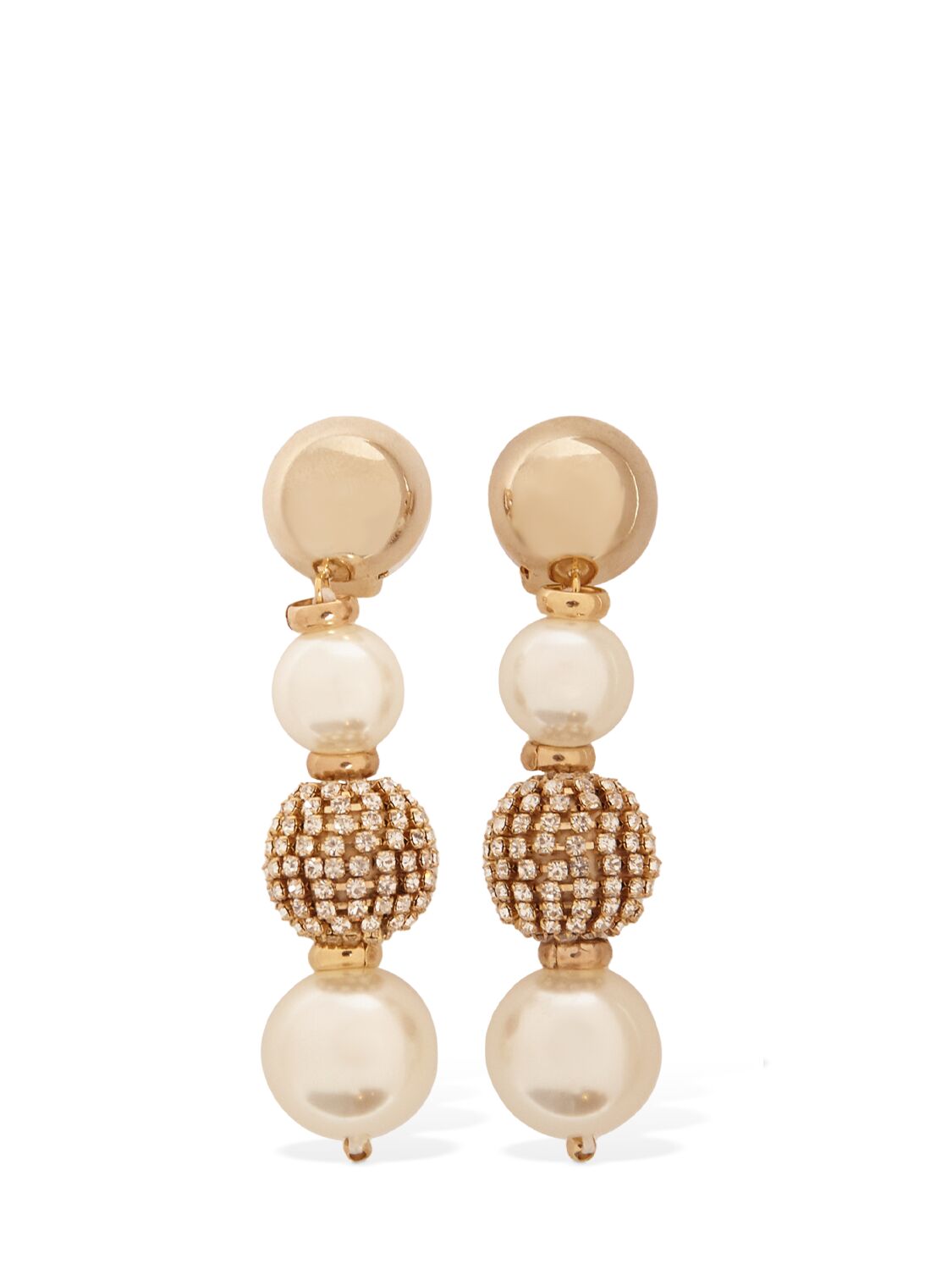 Shop Rosantica Bucaneve Imitation Drop Earrings In White,crystal