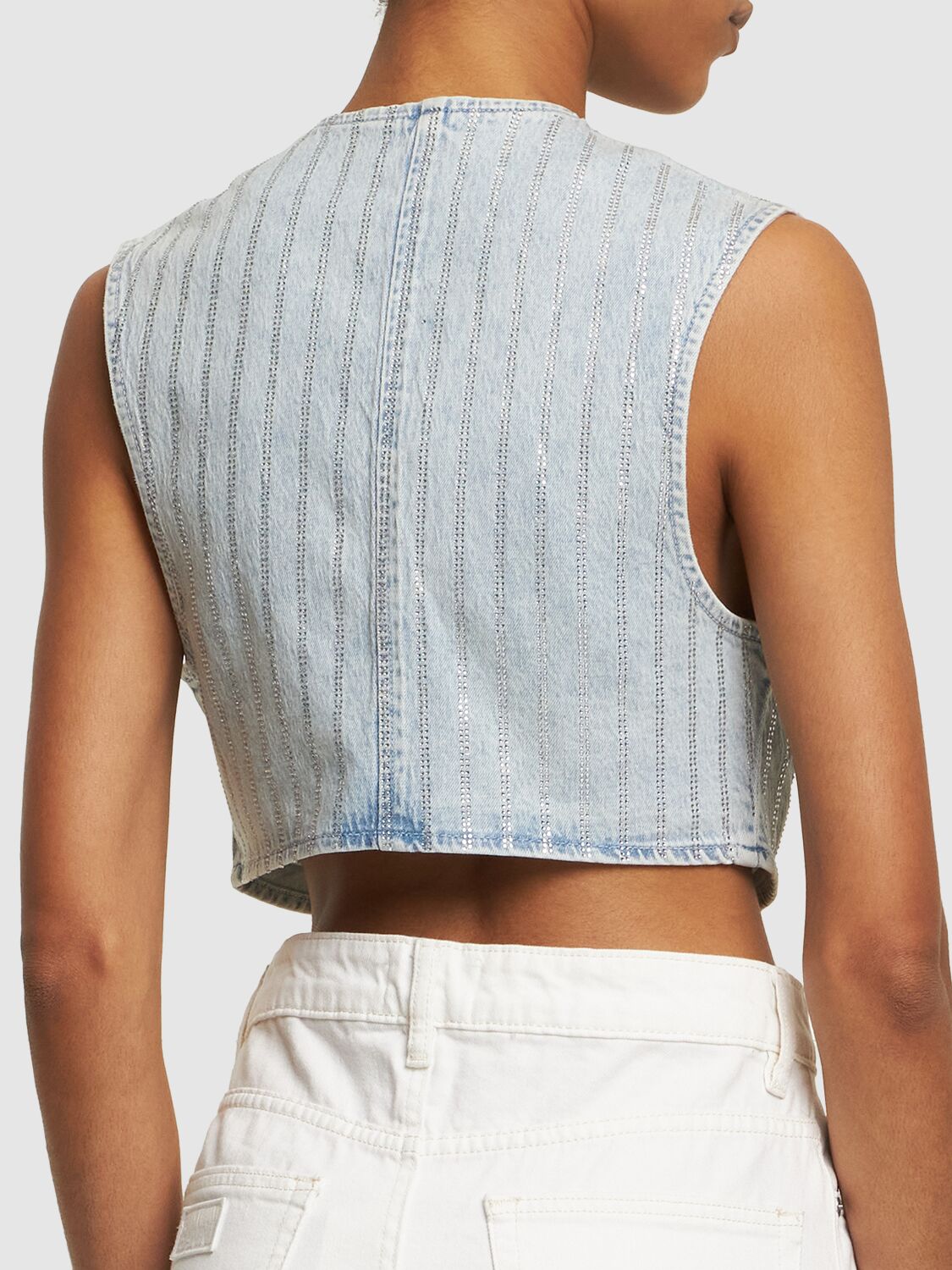 Shop Triarchy Ms. Sofiane Cotton Denim Vest In Blau