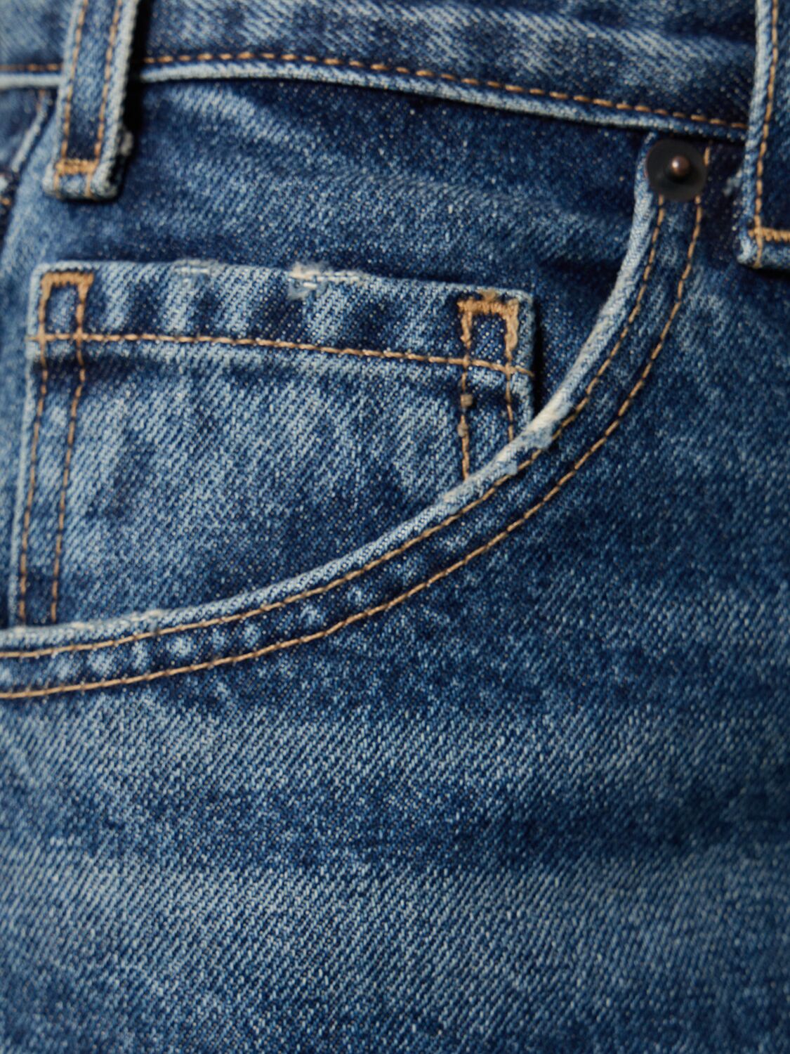 Shop Nili Lotan Johan Flared Cotton Denim Jeans In 블루