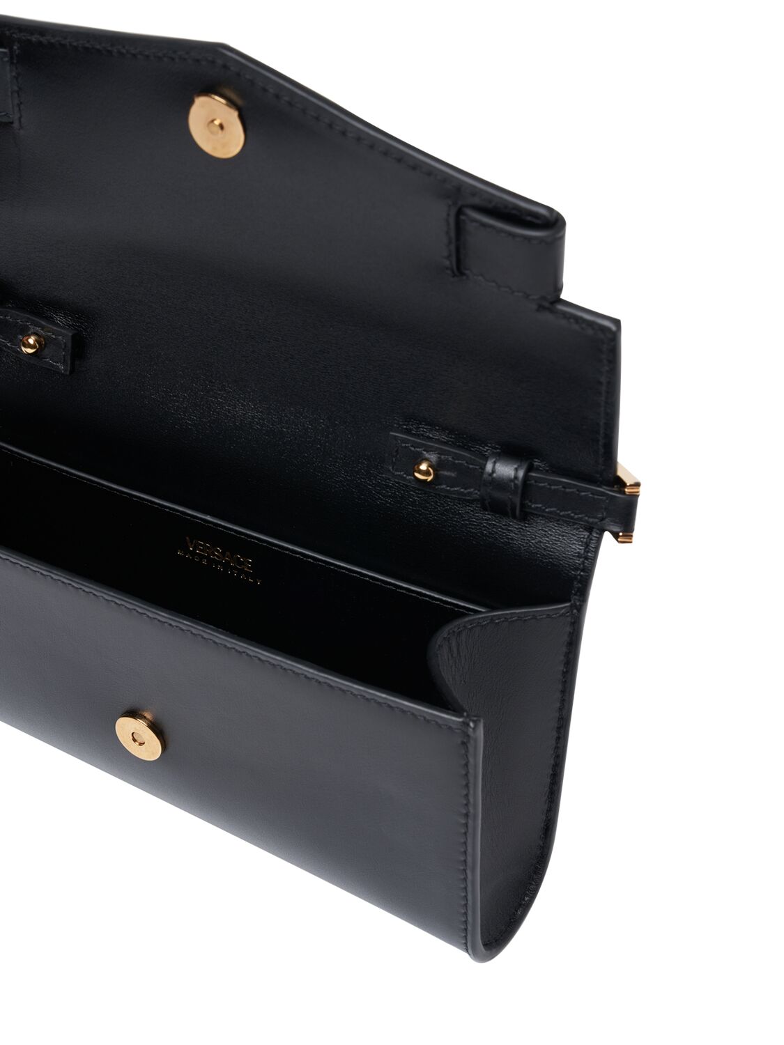 Shop Versace Mini Leather Clutch In Black