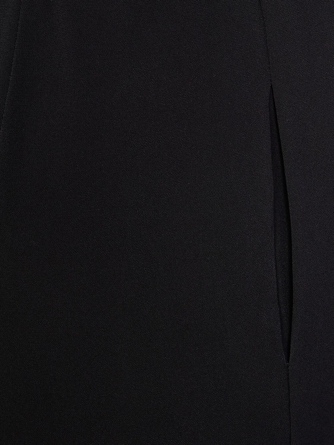 Shop Balmain Open Neck Tailored Crepe Jumpsuit In Black