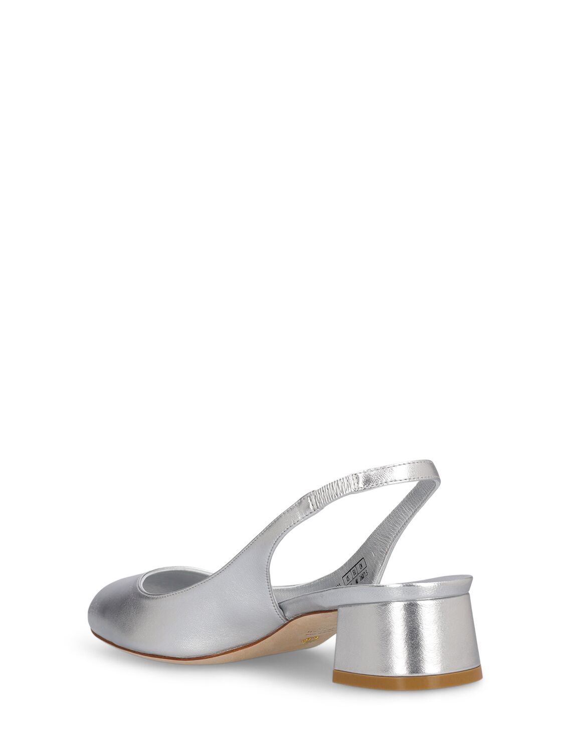 Shop Stuart Weitzman 35mm Vivienne Metallic Leather Heels In Silver