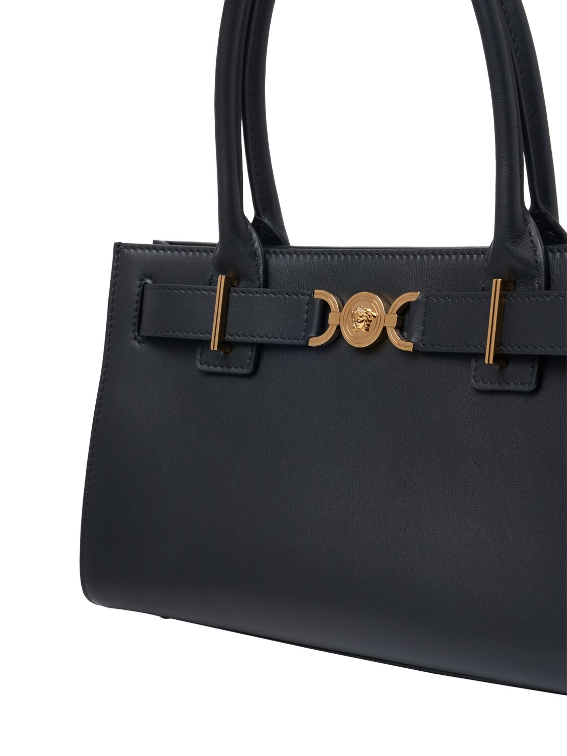 Shop Versace Medium Medusa '95 Leather Bag In Black