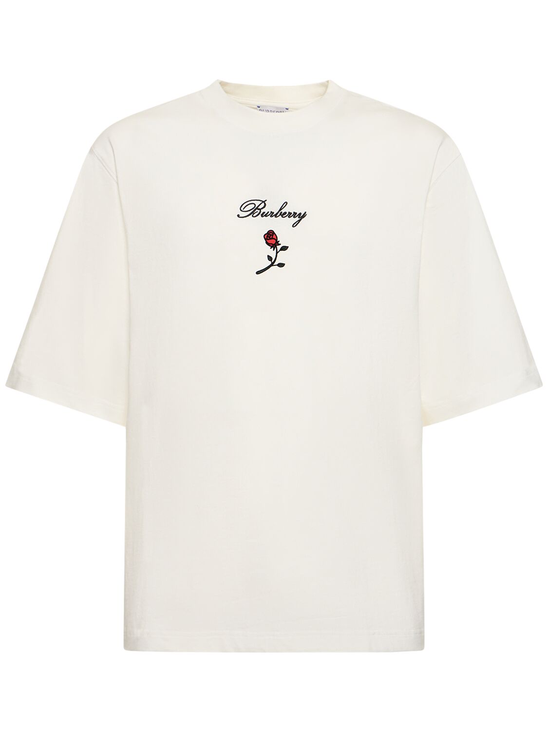 BURBERRY ROSE PRINT COTTON CREWNECK T-SHIRT