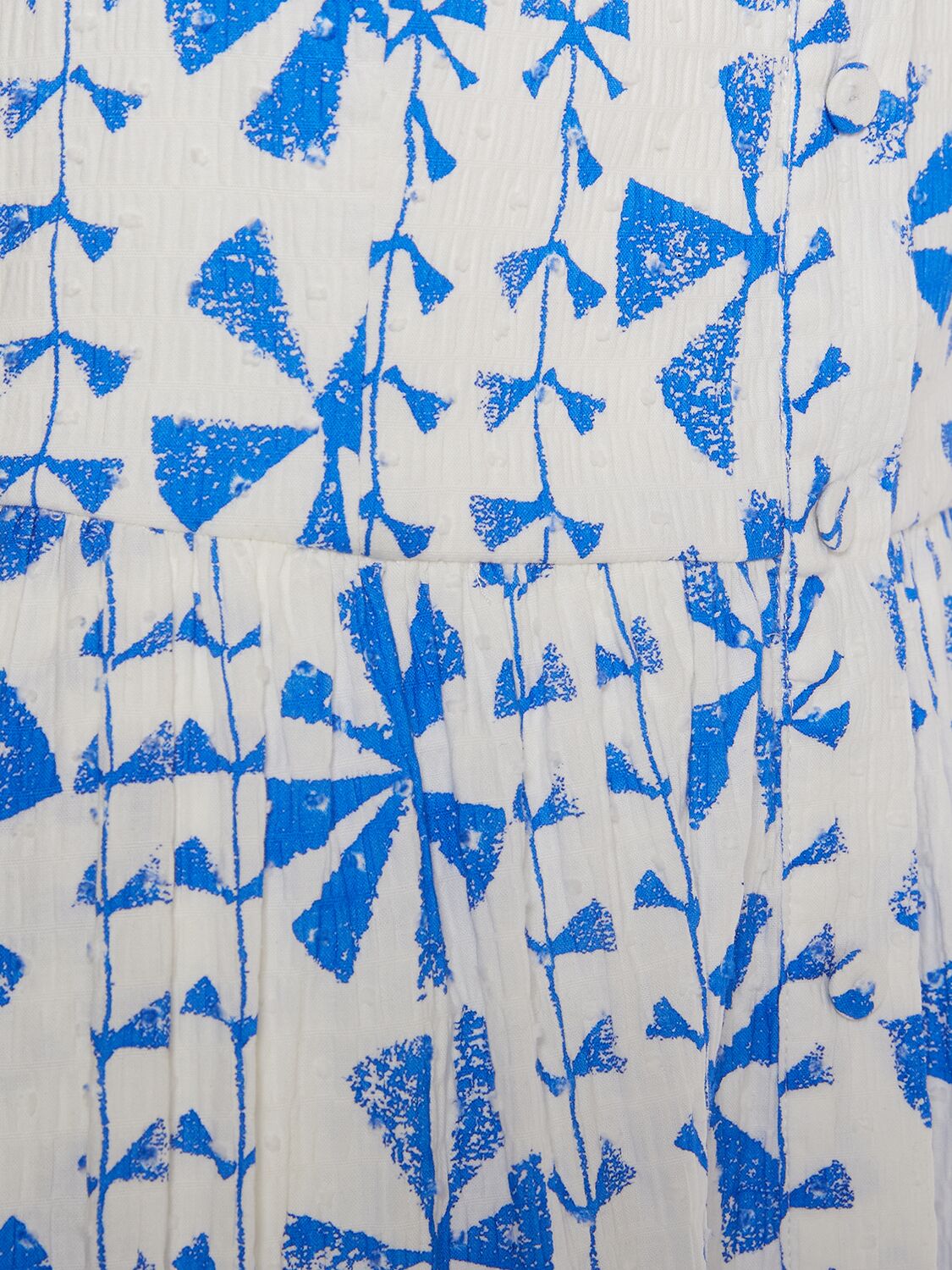 Shop Borgo De Nor Jimena Printed Cotton Midi Dress In White,blue