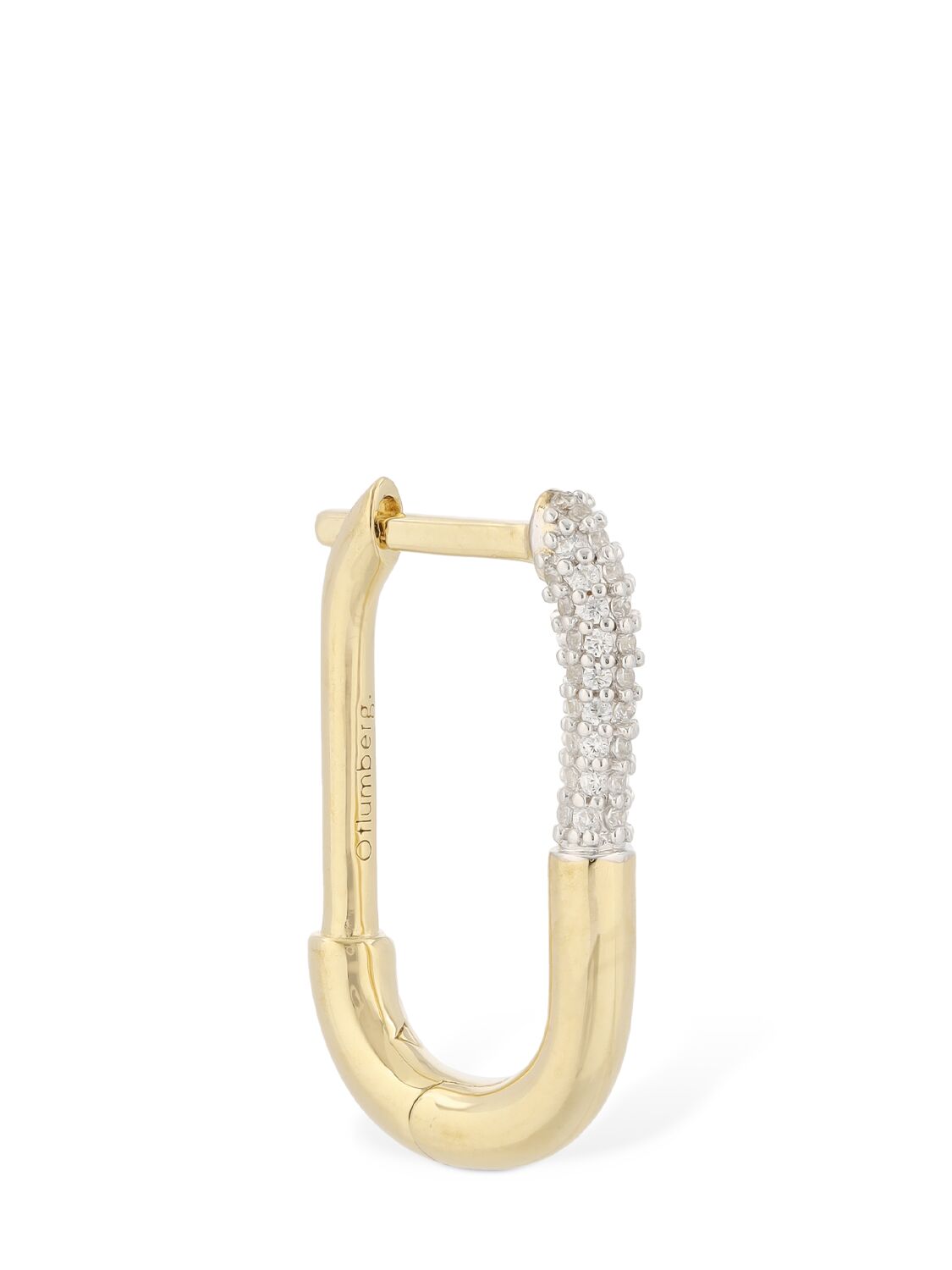 Otiumberg Pave Staple Hoop Mono Earring In Gold,crystal