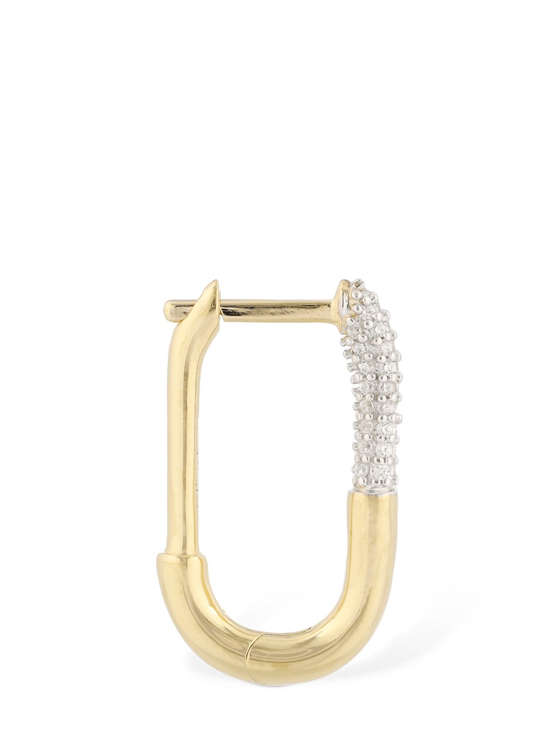 Shop Otiumberg Pave Staple Hoop Mono Earring In Gold,crystal