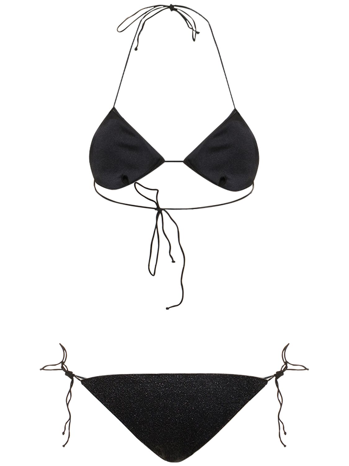 Shop Oséree Swimwear Lumière Maillot Triangle Bikini Set In Schwarz
