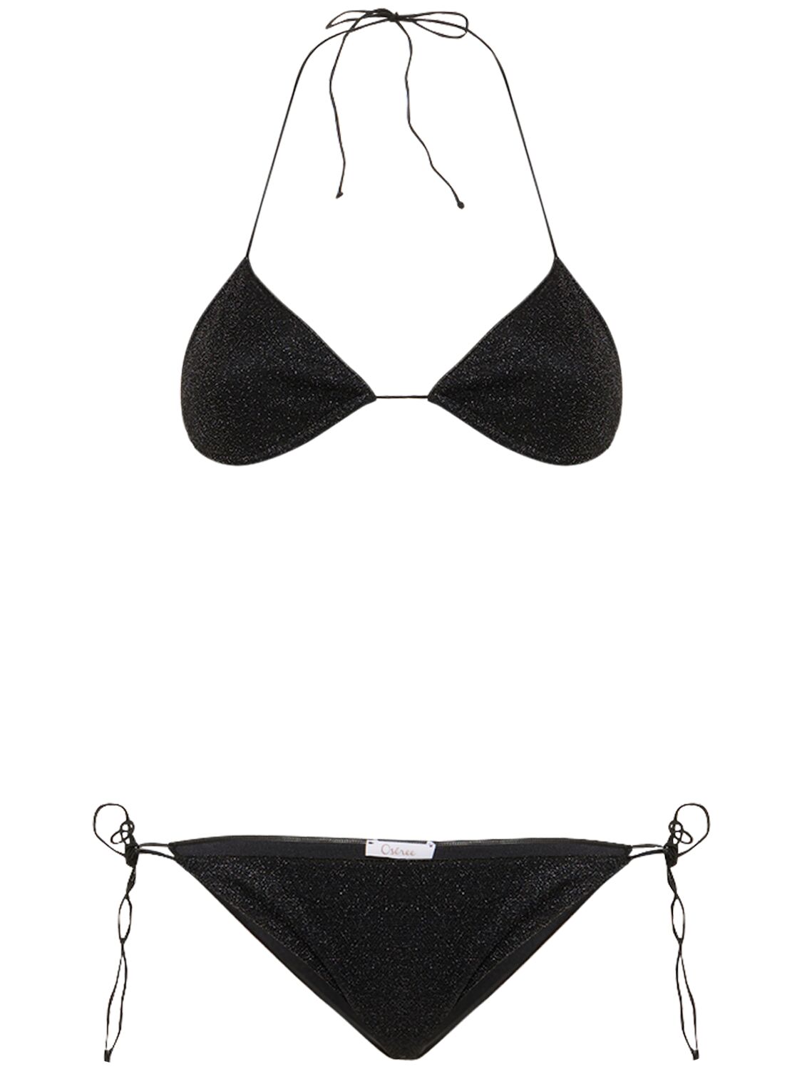 Oséree Swimwear Lumière Maillot Triangle Bikini Set In Schwarz