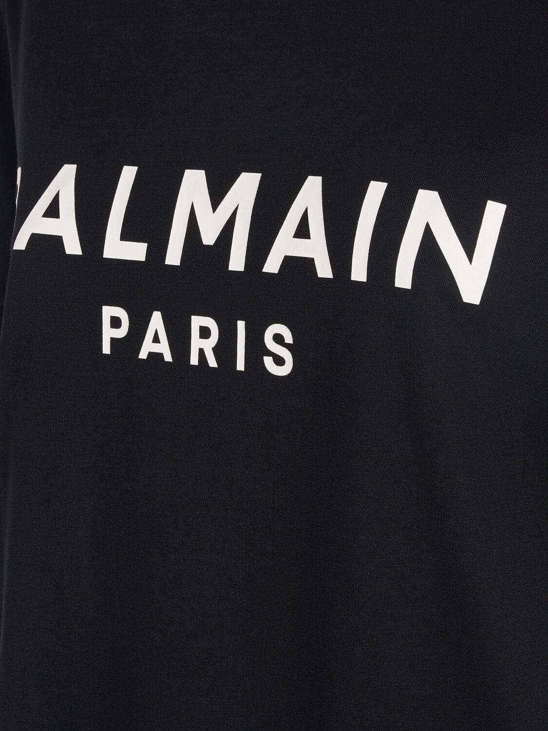 Shop Balmain Logo Print Cotton T-shirt In Black