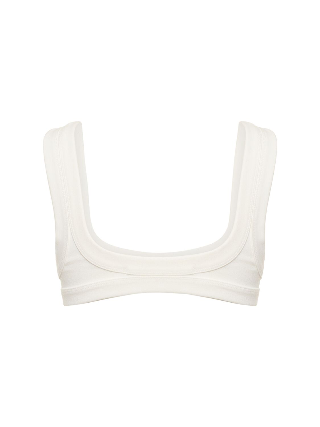 Shop Alexander Wang Pull On Cotton Blend Triangle Bra In White