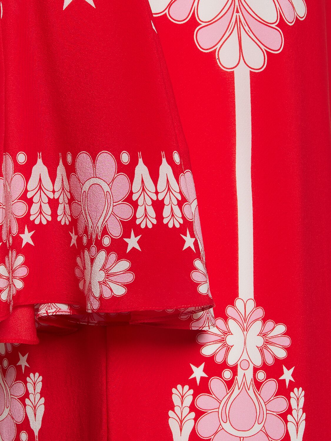 Shop Borgo De Nor Astoria Printed Crepe Viscose Long Dress In Red,multi