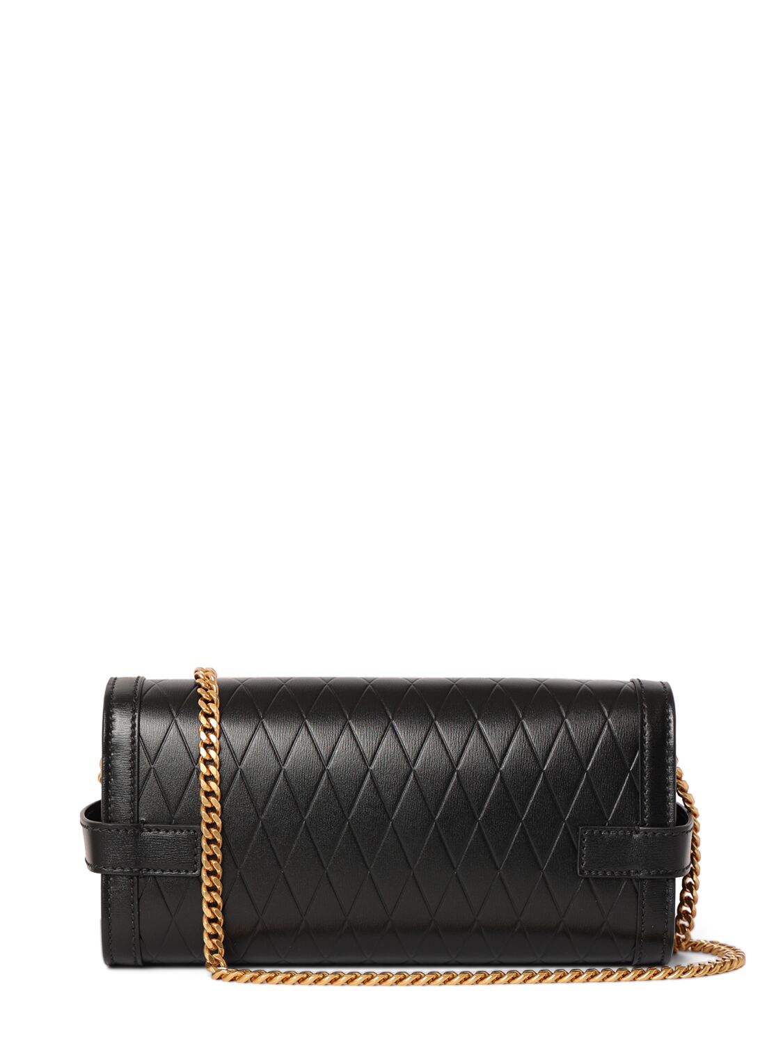 Shop Balmain B-buzz 23 Embossed Leather Clutch In Noir