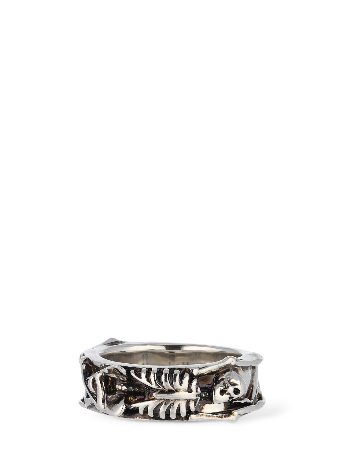 Shop Alexander Mcqueen Dancing Metal Skeleton Ring In Silver