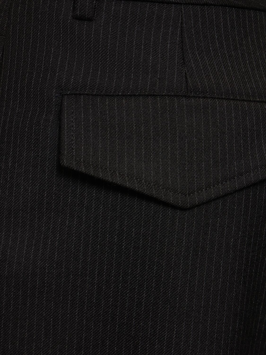 Shop Nili Lotan Johan Wool Pants In Black Pinstripe