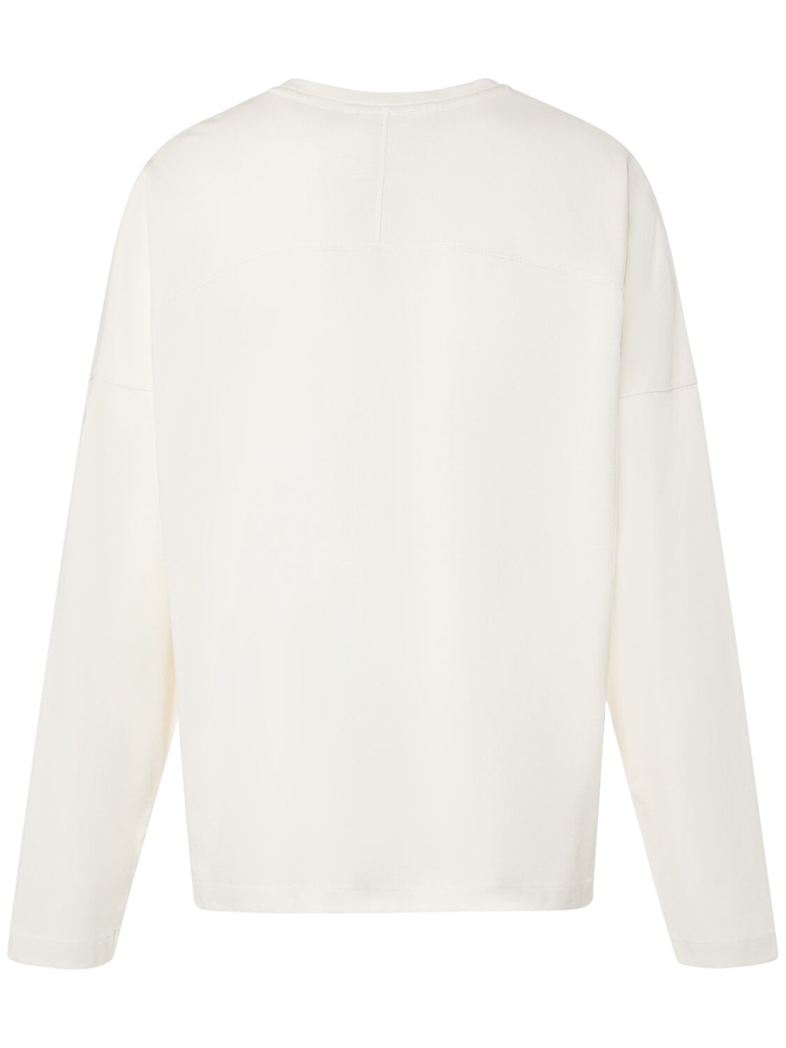 Shop Moncler Cny Long Sleeve Cotton T-shirt In White