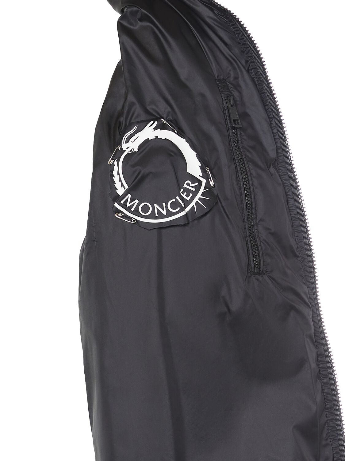 Shop Moncler Cny Chaofeng Nylon Down Jacket In Black