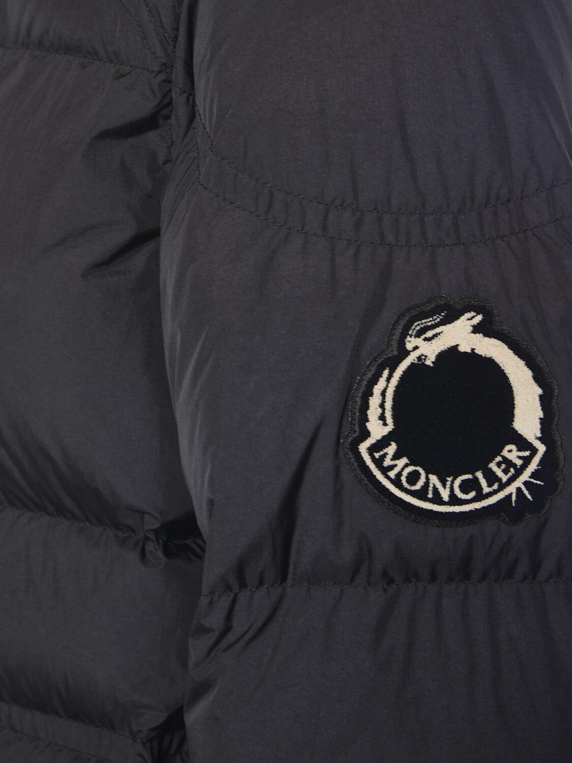 Shop Moncler Cny Chaofeng Nylon Down Jacket In Black