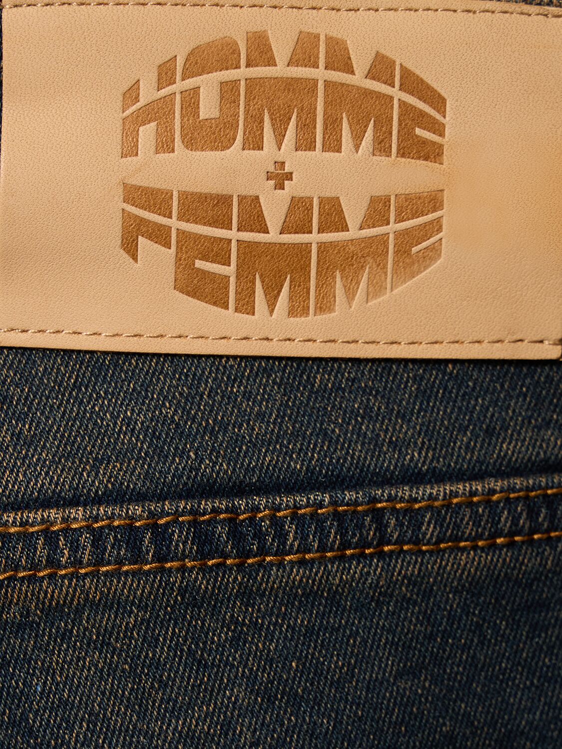 Shop Homme + Femme La Letterman Distressed Denim Jeans In Blue,clay
