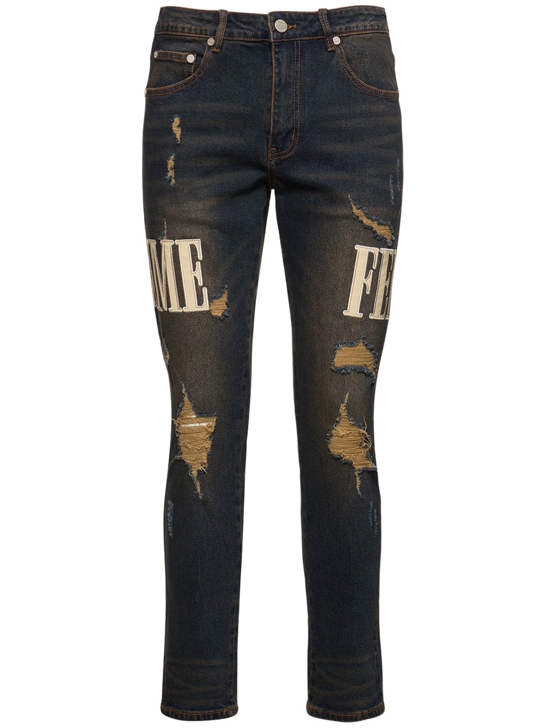 Image of Letterman Distressed Denim Jeans