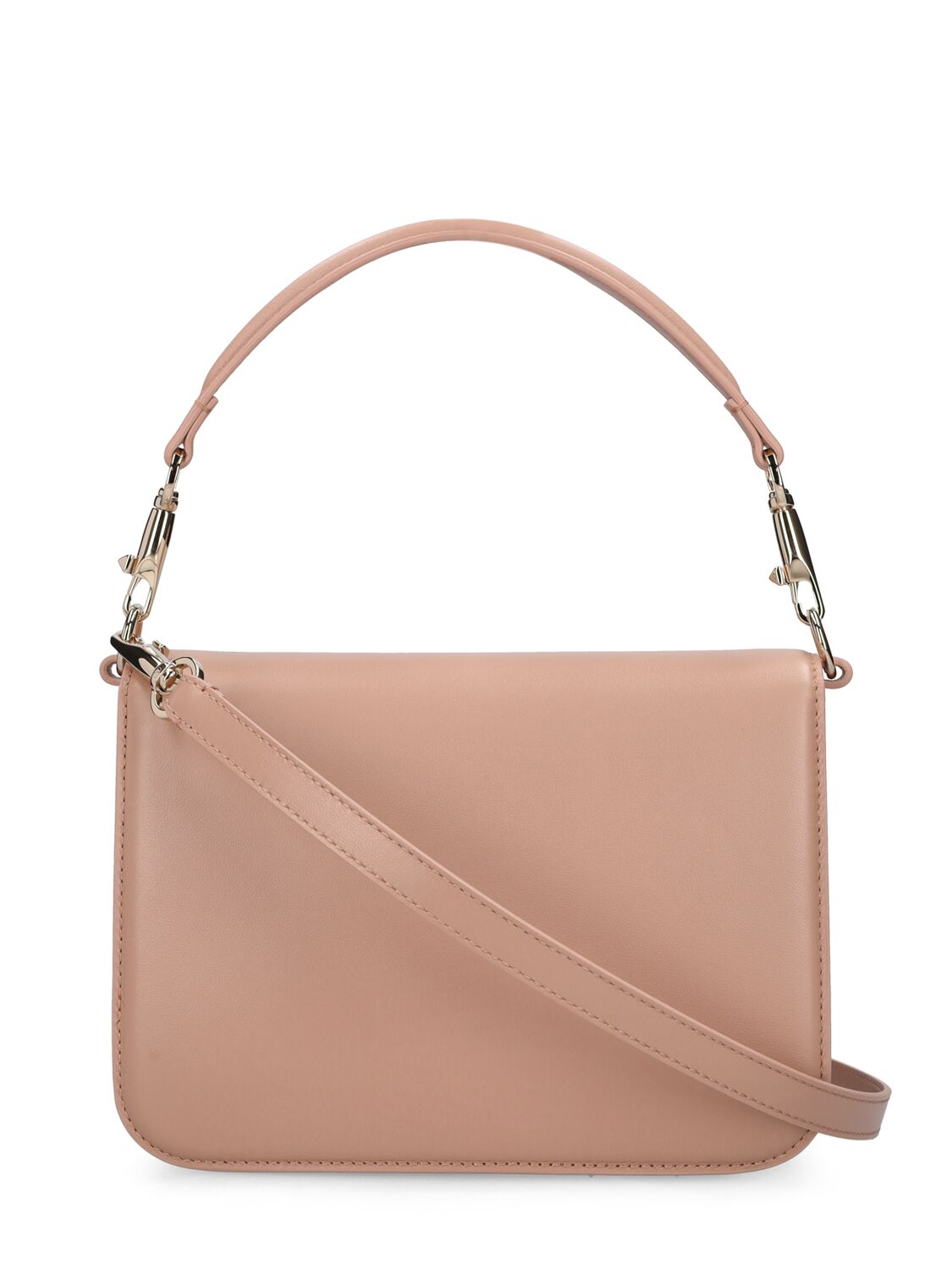 Shop Valentino Locò Leather Shoulder Bag In Rose Cannelle