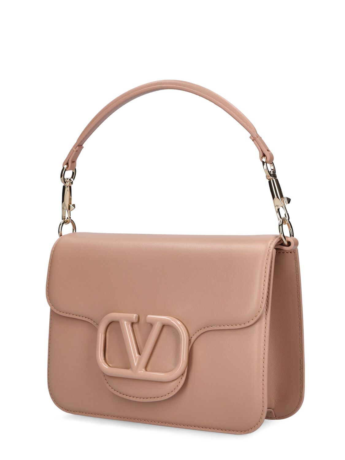 Shop Valentino Locò Leather Shoulder Bag In Rose Cannelle