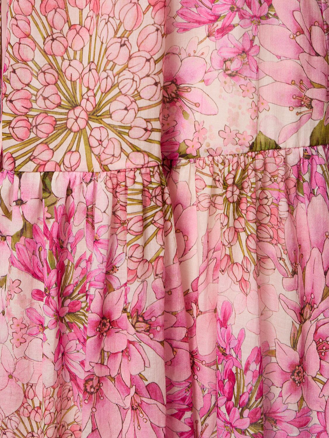 Shop Giambattista Valli Printed Cotton Long Caftan Dress In Multi Pink