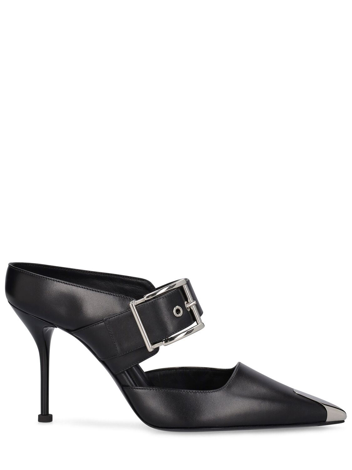 Image of 90mm Punk Buckle Leather Heels