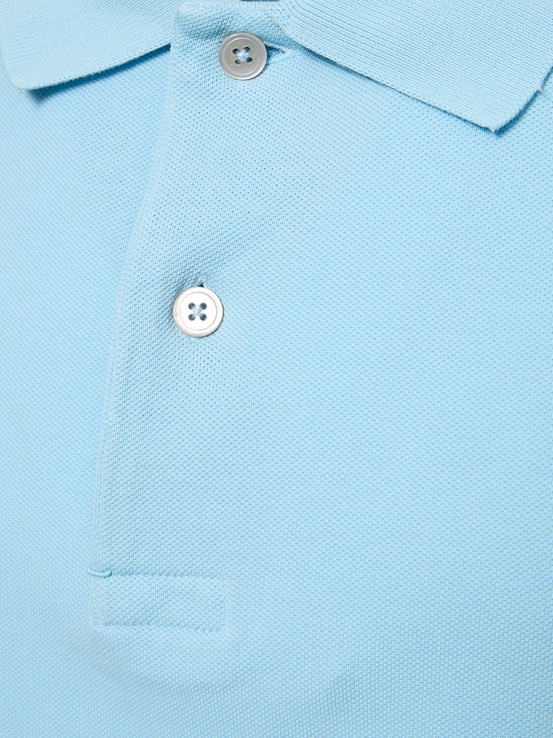 Shop Tom Ford Tennis Cotton Piquet Polo In Pale Sky