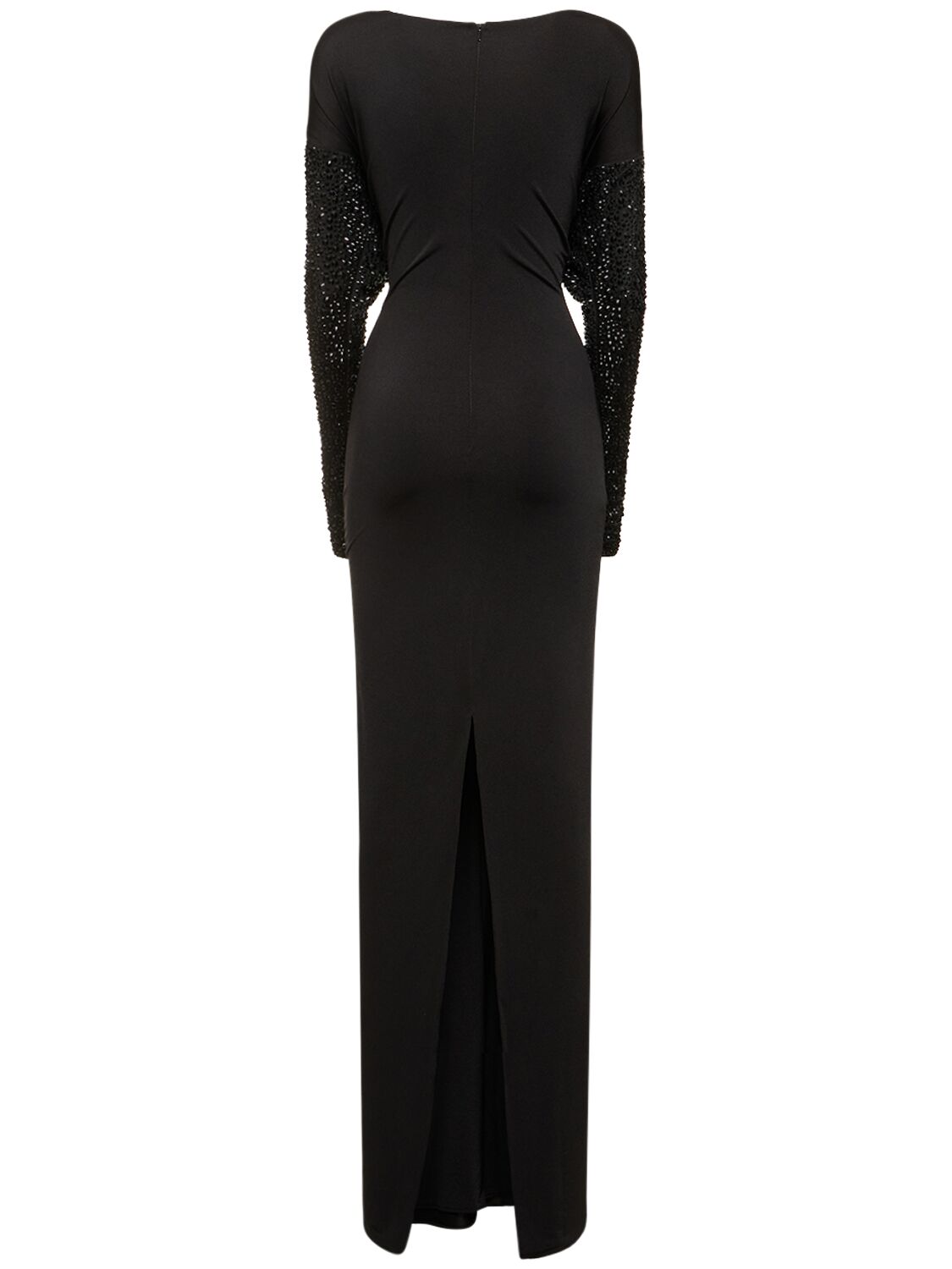 Shop 16arlington Impala Embellished Jersey Long Dress In Black