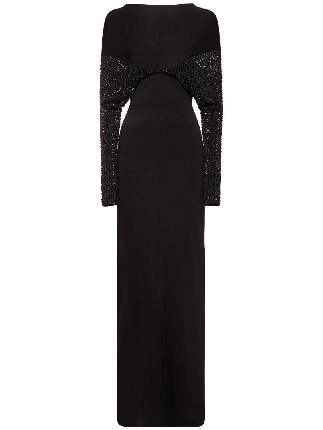 16arlington Impala Embellished Jersey Long Dress In Black