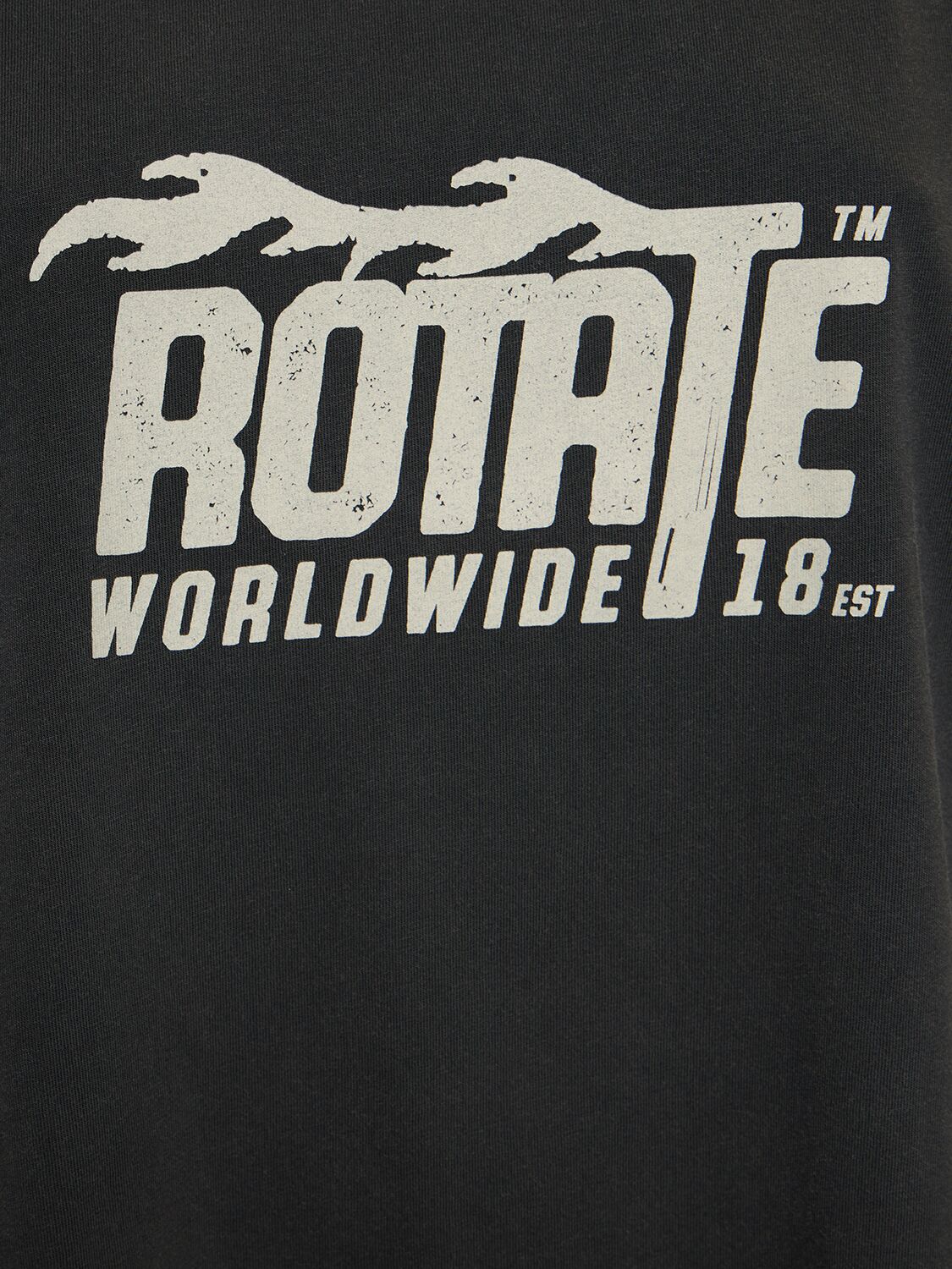 Shop Rotate Birger Christensen Enzyme Cotton T-shirt W/ Logo In Schwarz