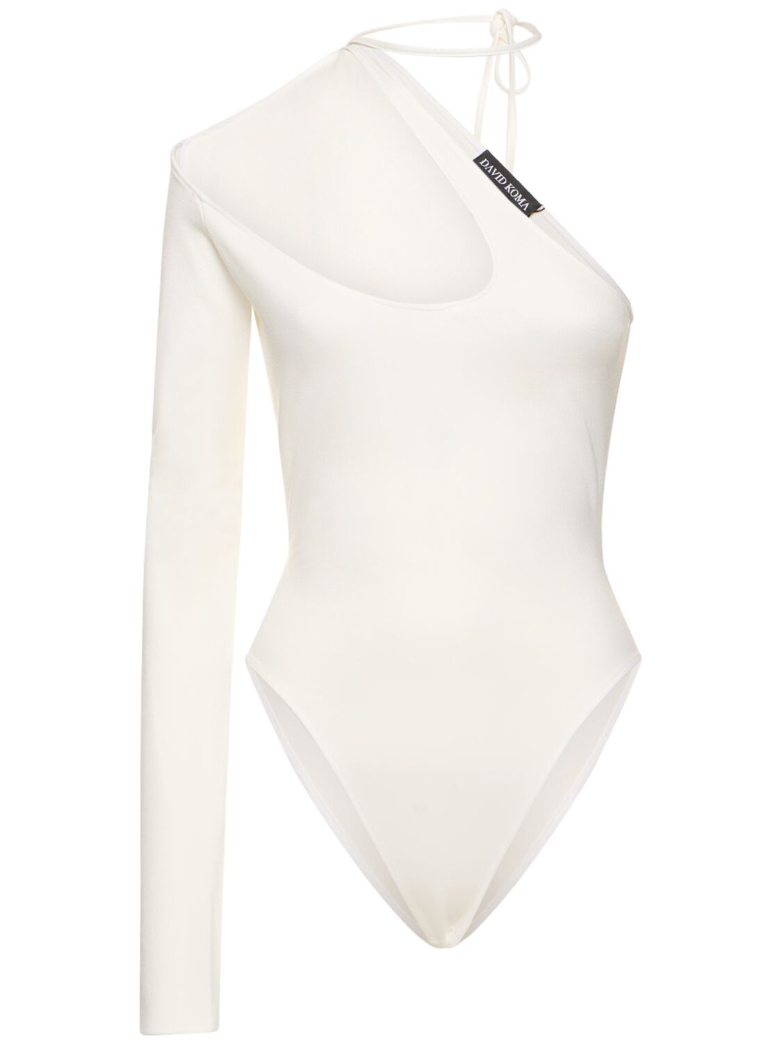 Image of One-sleeve Cutout Jersey Bodysuit