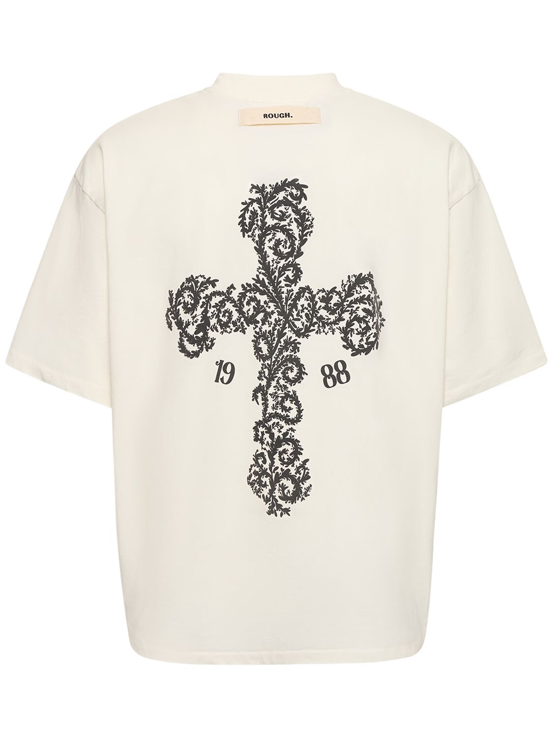 Rough Olive Cross T-shirt In White