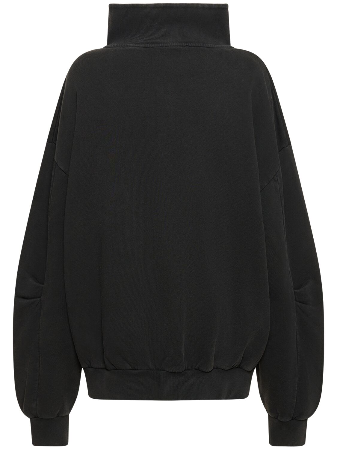 Shop Rotate Birger Christensen Enzyme High Neck Cotton Sweatshirt In Schwarz