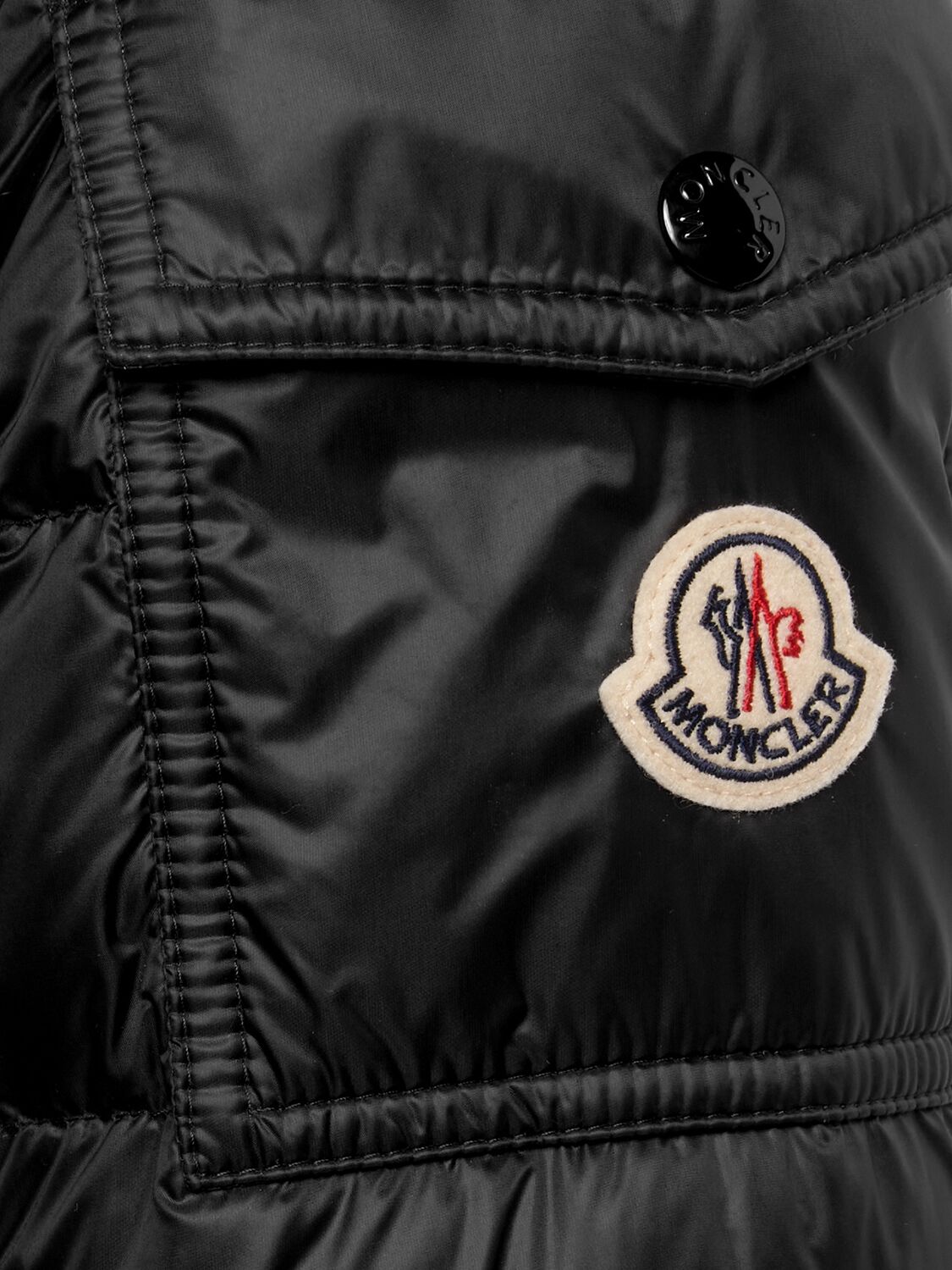 Shop Moncler Agay Short Nylon Down Jacket In Black