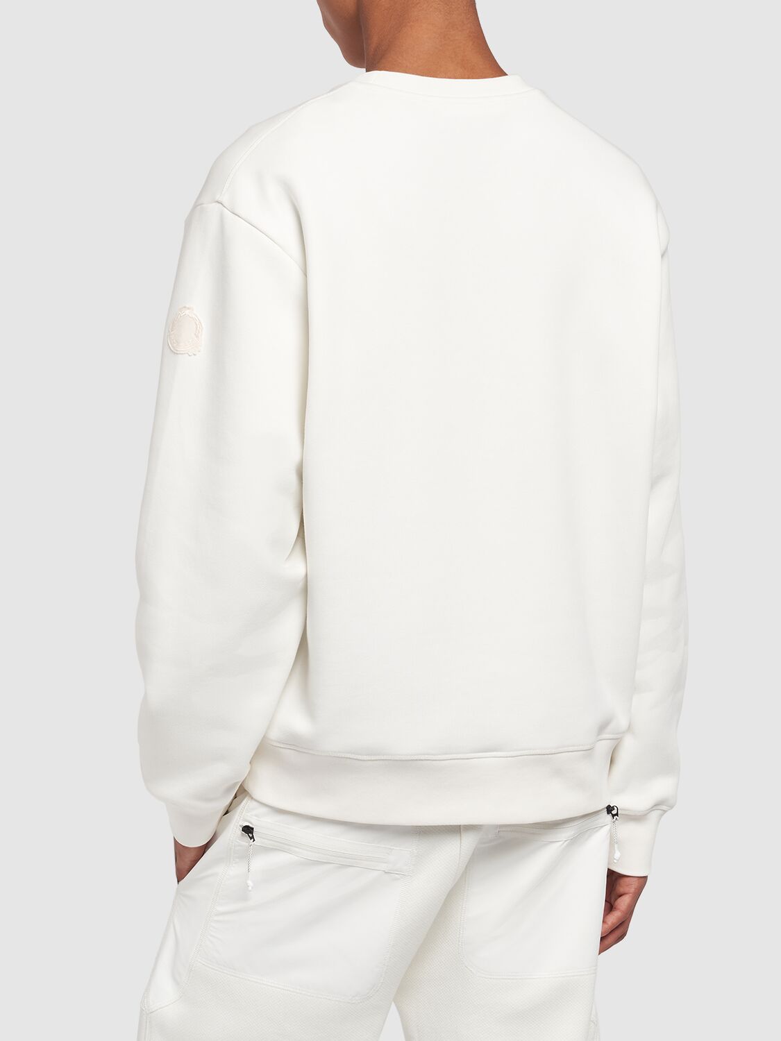 Shop Moncler Cny Long Sleeve Cotton T-shirt In White