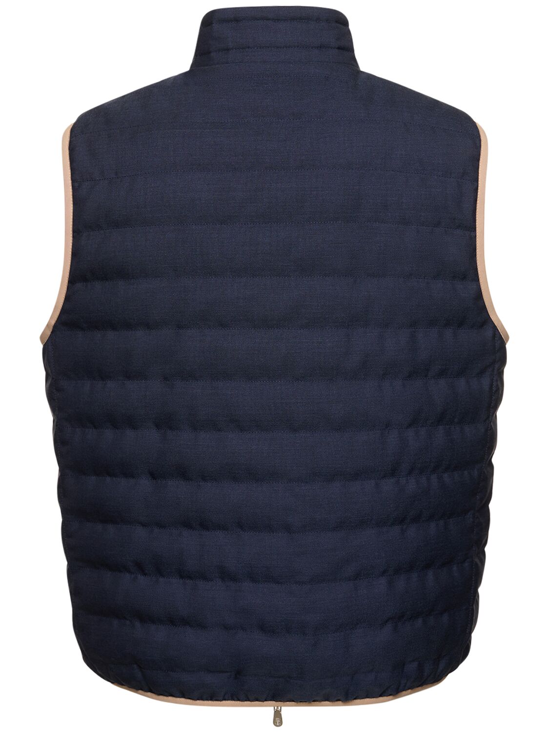 Shop Brunello Cucinelli Wool Zip-down Vest In Ocean Blue