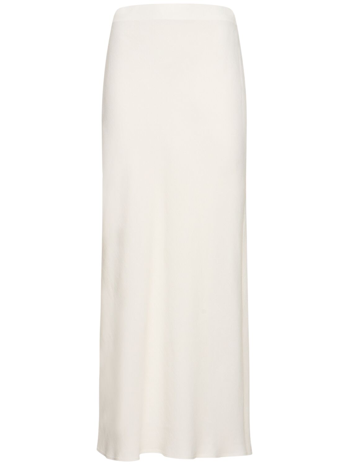 Brunello Cucinelli Fluid Twill Long Skirt In White