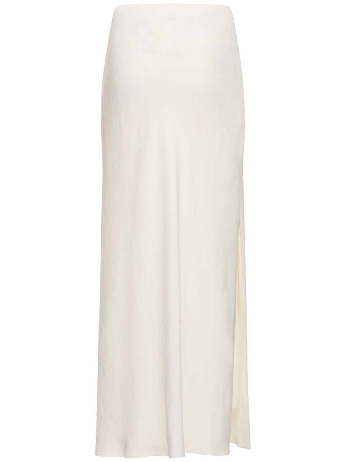 Shop Brunello Cucinelli Fluid Twill Long Skirt In White