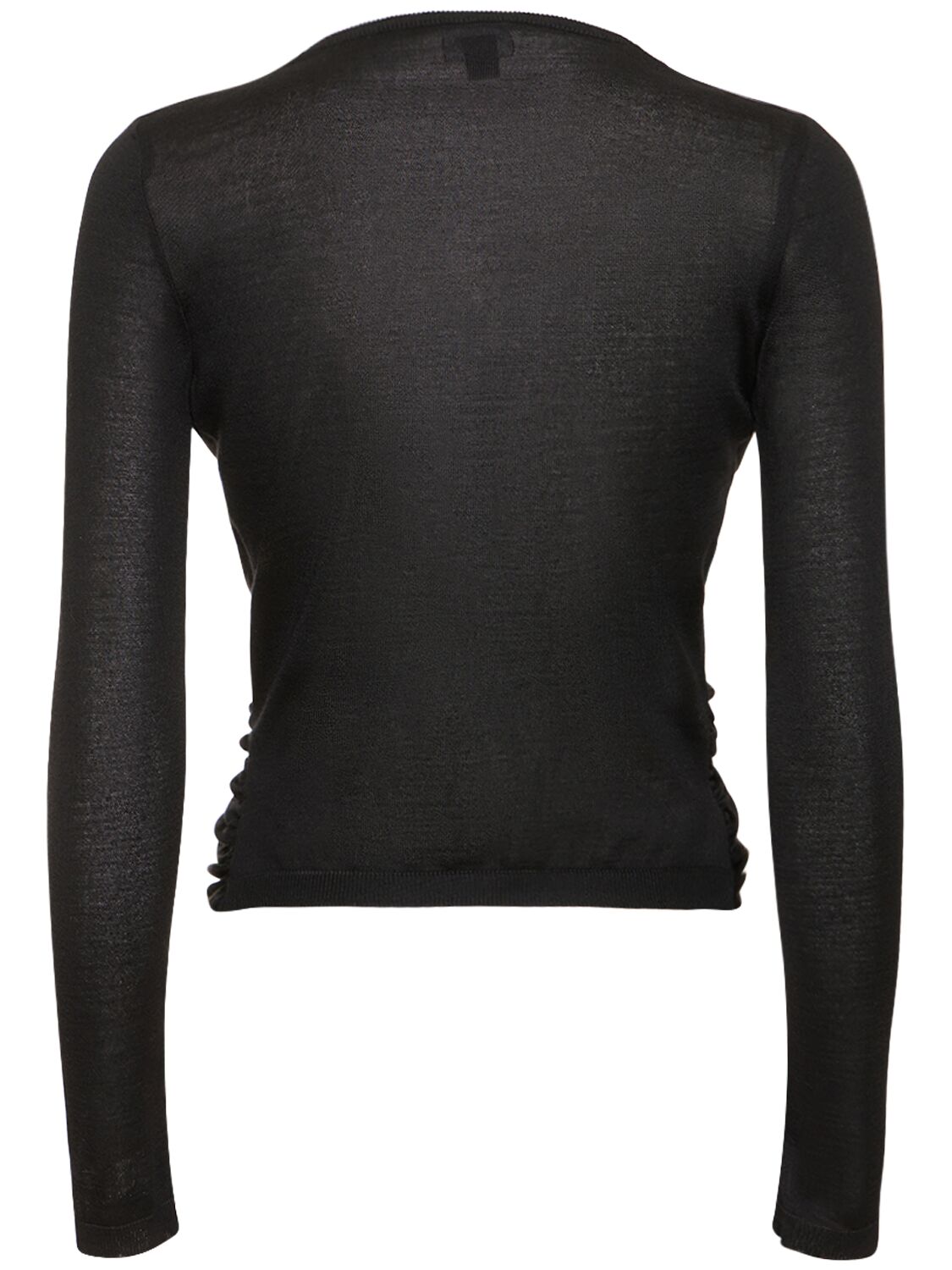 Shop Giambattista Valli Cashmere & Silk Knit Long Sleeve Top In Schwarz