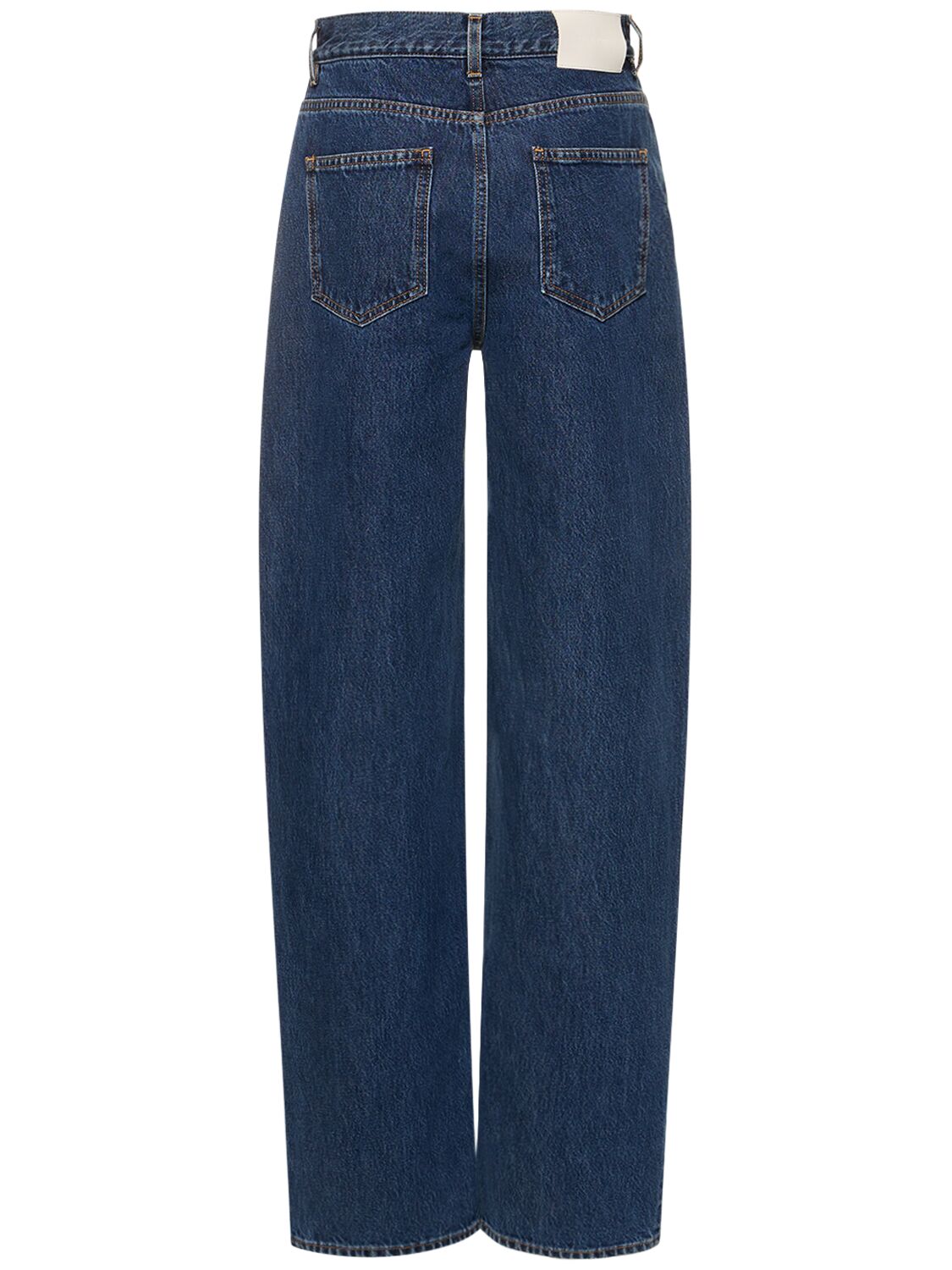 Shop Loulou Studio Samur Cotton Denim Jeans In Washed Blue